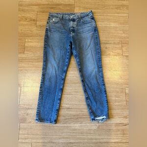 AG Adriano Goldschmied Alexxis Slim High Rise Distressed Jeans 32